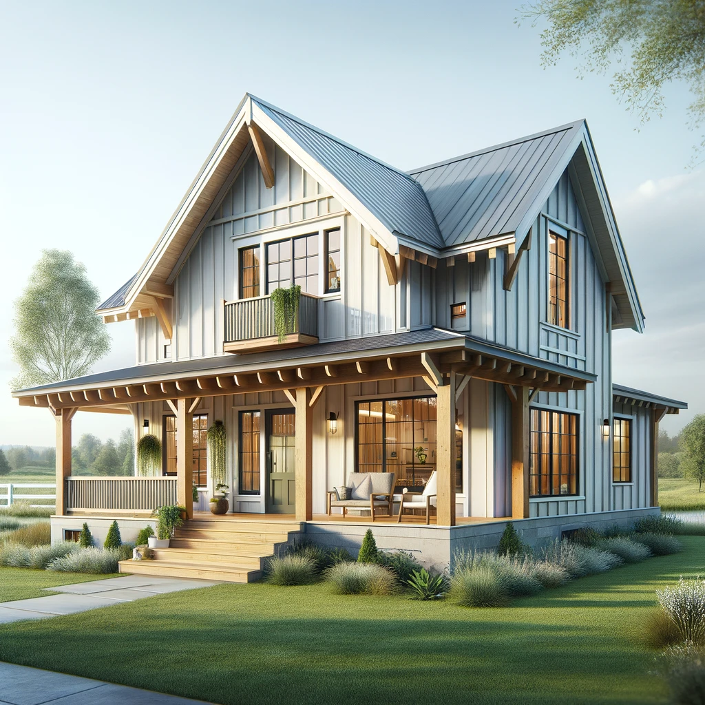 Affordable Custom Modern Farmhouse Design - Barndo Build Plans