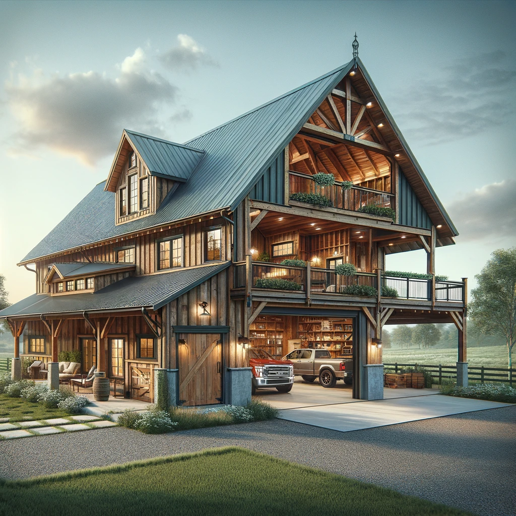 4 Car Garage Barndominium with Living Quarters - Barndo Build Plans