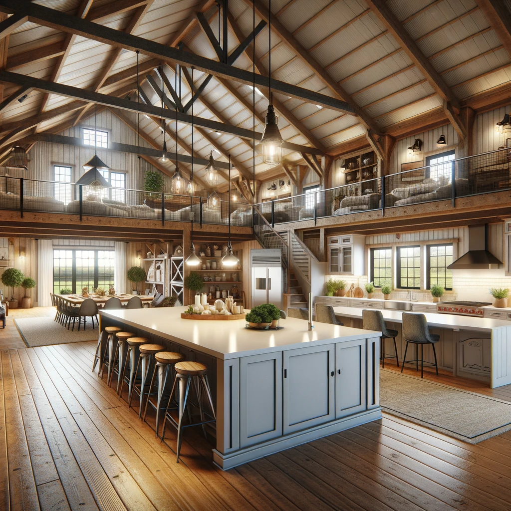 60x40 Barndo with a Large Kitchen Island - Barndo Build Plans